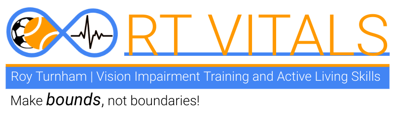 Logo: RT VITALS - Roy Turnham Training and Active Living Skils - Make Bounds, not boundaries!